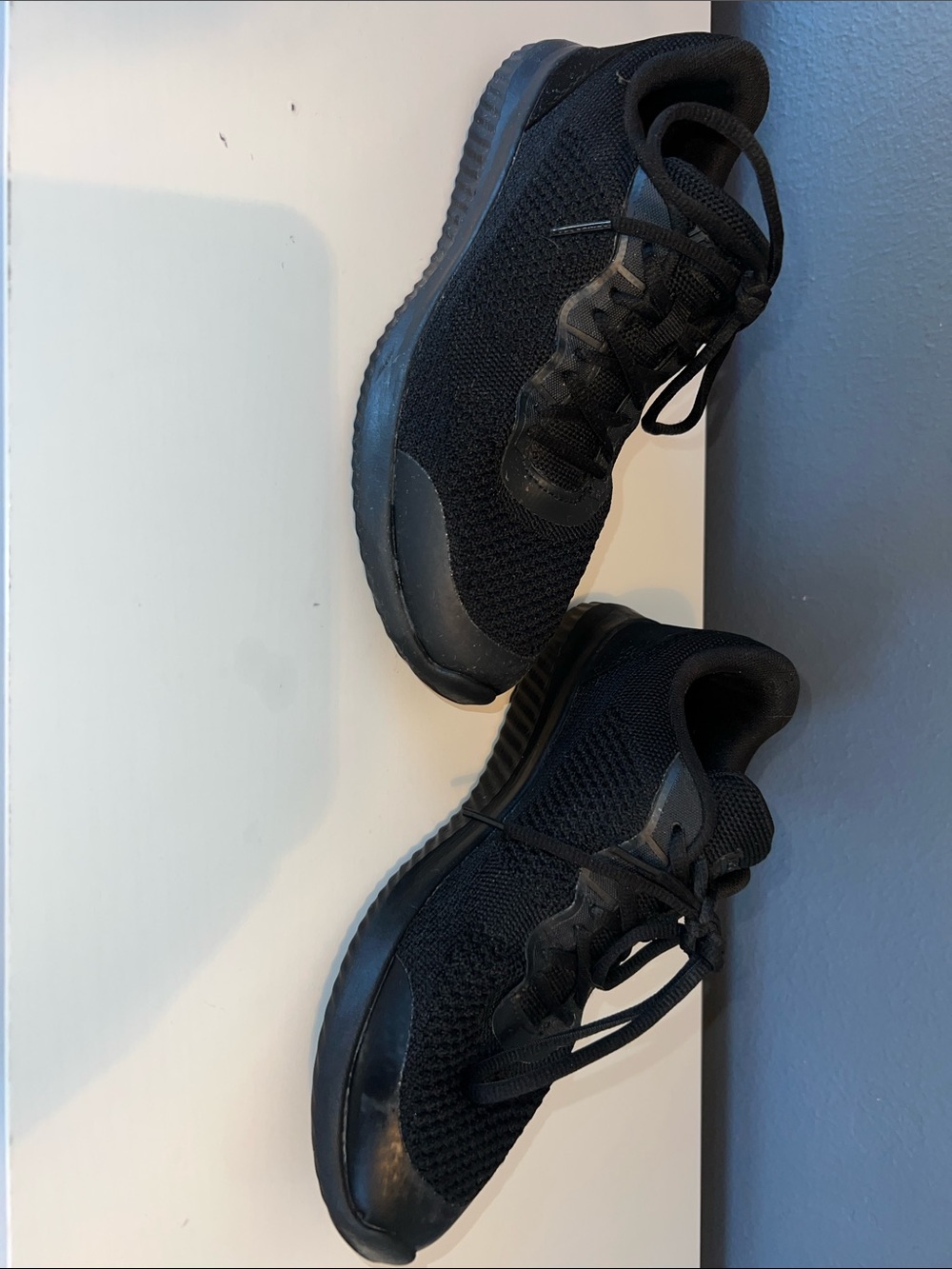 Women's Black Athletic Running Shoes - Breathable Knit Trainers